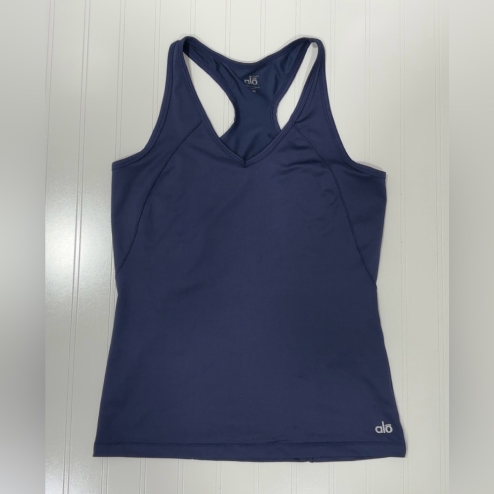Alo Yoga Navy Blue Athletic Tank Top